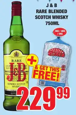 Boxer Liquors J&B rare blended scotch whisky offer