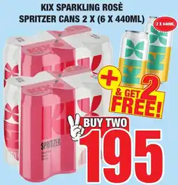 Boxer Liquors Kix sparkling rosè spritzer cans offer
