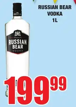 Boxer Liquors Russian Bear Vodka offer