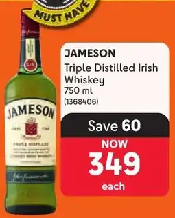 Makro Jameson Triple Distilled Irish Whiskey offer