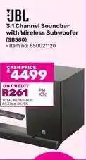 Game JBL 3.1 Channel Soundbar with Wireless Subwoofer (SB580) offer