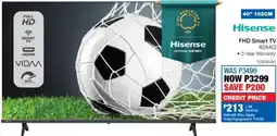OK Furniture Hisense 40" FHD Smart TV offer