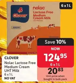 Makro Clover Nolac Lactose Free Medium Cream UHT Milk offer