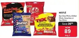Makro Nestlé Bar One Minis, KitKat Minis, Smarties or Tex Minis offer