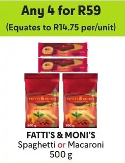 Makro Fatti's & Moni's Spaghetti or Macaroni offer