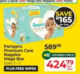 Pampers Premium Care Nappies Mega Box