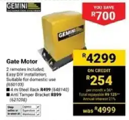 Builders Warehouse Gemini Gate Motor offer