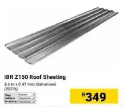 Builders Warehouse IBR Z150 Roof Sheeting offer