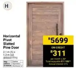 Builders Warehouse Horizontal Pivot Slatted Pine Door offer