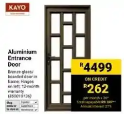 Builders Warehouse Kayo Aluminium Entrance Door offer