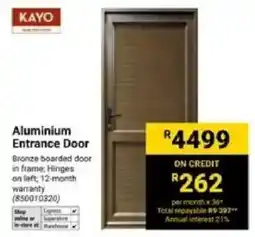 Builders Warehouse Kayo Aluminium Entrance Door offer