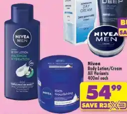Shoprite Nivea Body Lotion/ Cream All Variants offer
