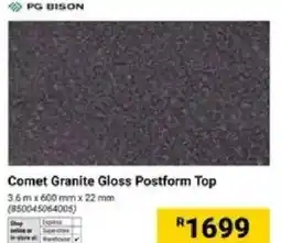 Builders Warehouse PG Bison Comet Granite Gloss Postform Top offer