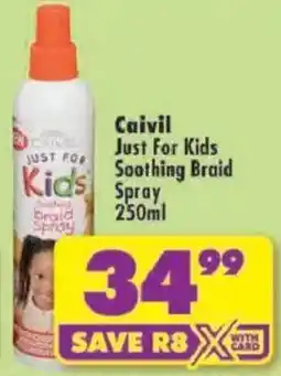 Shoprite Caivil Just For Kids Soothing Braid Spray offer