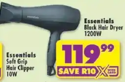 Shoprite Essentials Black Hair Dryer 1200W offer