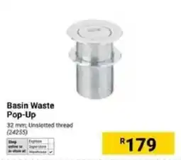 Builders Warehouse Basin Waste Pop-Up offer