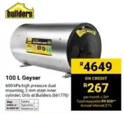 Builders Warehouse Builders Geyser offer