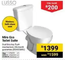 Builders Warehouse Lusso Miro Eco Toilet Suite offer