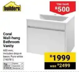 Builders Warehouse Builders Coral Wall-hung Bathroom Vanity offer