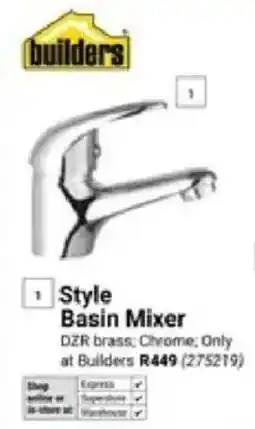 Builders Warehouse Builders Style Basin Mixer offer