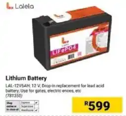 Builders Warehouse Lalela Lithium Battery offer