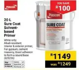 Builders Warehouse Plascon Sure Coat Solvent-based Primer offer