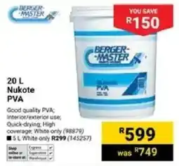 Builders Warehouse Berger-master Nukote PVA offer