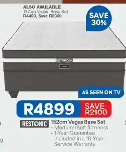 OK Furniture Restonic 152cm Vegas Base Set offer
