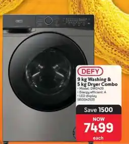 Makro DEFY 9 kg Washing & 5 kg Dryer Combo offer