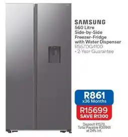 OK Furniture Samsung 560 Litre Side-by-Side Freezer-Fridge with Water Dispenser offer