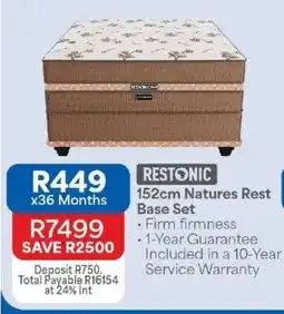 OK Furniture Restonic 152cm Natures Rest Base Set offer