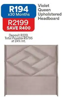 OK Furniture Violet Queen Upholstered Headboard offer
