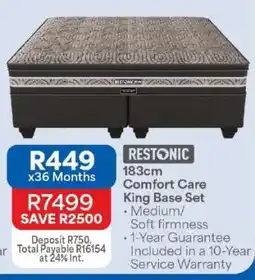 OK Furniture Restonic 183cm Comfort Care King Base Set offer