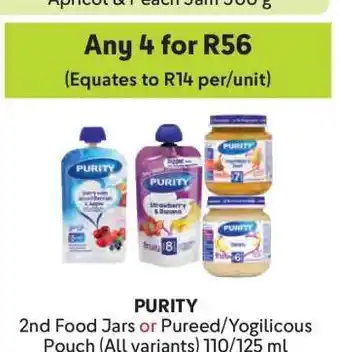 Makro PURITY 2nd Food Jars or Pureed/Yogilicious Pouch offer