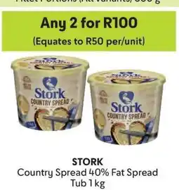 Makro Stork Country Spread 40% Fat Spread Tub 1 kg offer