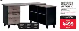 Makro HOWICK HOME DESK (BLACK & DRIFTWOOD) offer