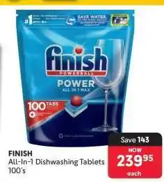Makro FINISH All In 1 Dishwashing Tablets 100's offer