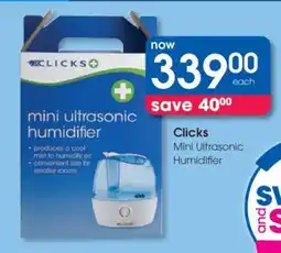 Clicks Clicks Mini Ultrasonic Humidifier offer