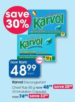 Clicks Karvol Decongestant Chest Rub 50 g offer