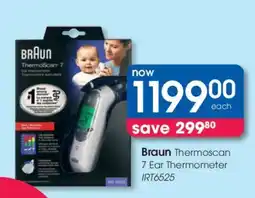 Clicks Braun Thermoscan 7 Ear Thermometer IRT6525 offer