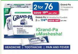 Clicks Grand-Pa 12 Headache Powders offer