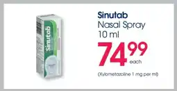 Clicks Sinutab Nasal Spray 10 ml offer