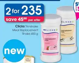 Clicks Clicks Trimshake Meal Replacement Shake 450 g offer