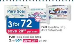 Clicks Pure Soap Bars 150 g offer
