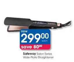 Clicks Safeway Salon Series Wide-Plate Straightener offer