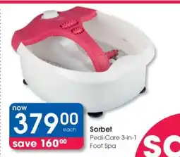 Clicks Sorbet Pedi-Care 3-in-1 Foot Spa offer