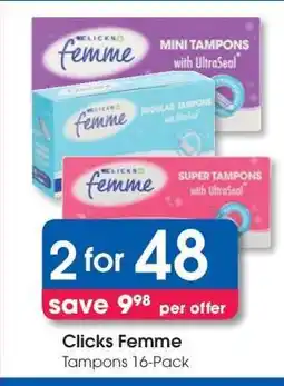 Clicks Clicks Femme offer