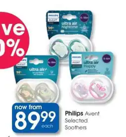 Clicks Philips Avent Selected Soothers offer
