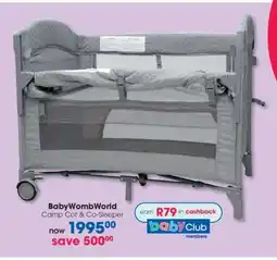 Clicks BabyWombWorld Camp Cot & Co-Sleeper offer