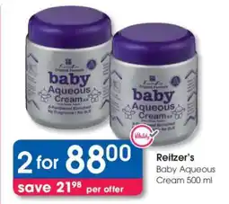 Clicks Reitzer's Baby Aqueous Cream 500 ml offer